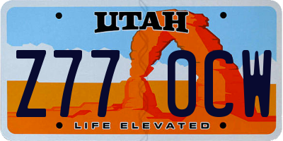 UT license plate Z770CW