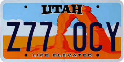 UT license plate Z770CY