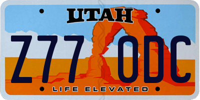 UT license plate Z770DC