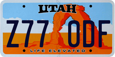 UT license plate Z770DF