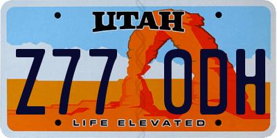 UT license plate Z770DH