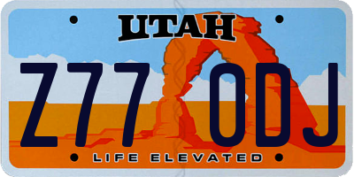 UT license plate Z770DJ