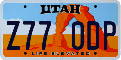 UT license plate Z770DP