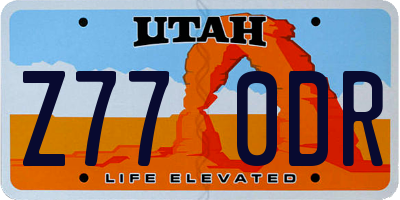 UT license plate Z770DR