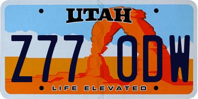 UT license plate Z770DW