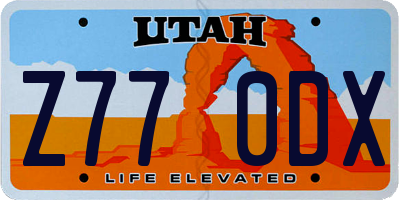 UT license plate Z770DX