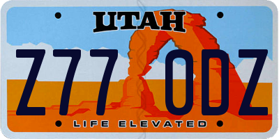 UT license plate Z770DZ