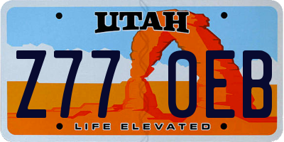 UT license plate Z770EB