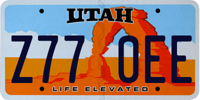 UT license plate Z770EE