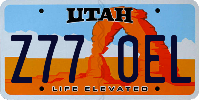 UT license plate Z770EL