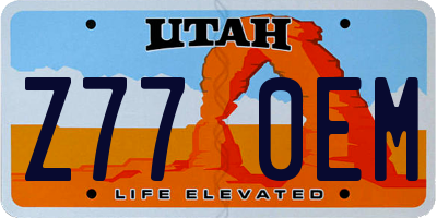 UT license plate Z770EM