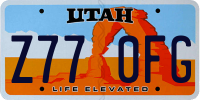 UT license plate Z770FG
