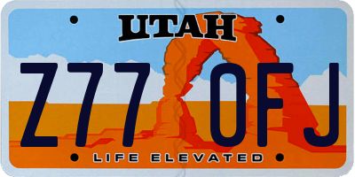 UT license plate Z770FJ