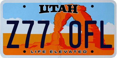 UT license plate Z770FL