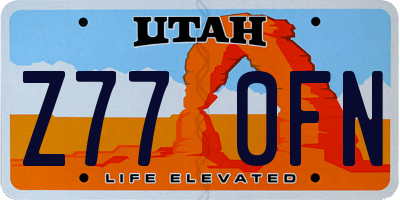 UT license plate Z770FN
