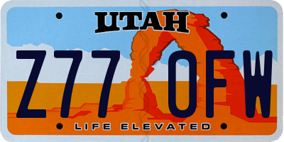 UT license plate Z770FW