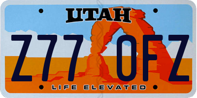 UT license plate Z770FZ