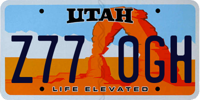 UT license plate Z770GH