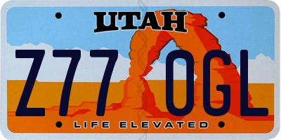 UT license plate Z770GL