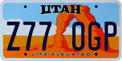 UT license plate Z770GP