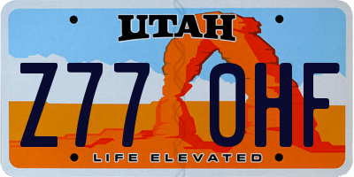 UT license plate Z770HF