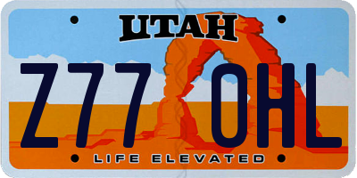 UT license plate Z770HL