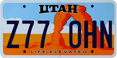 UT license plate Z770HN