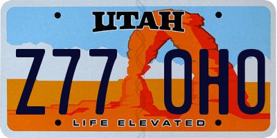 UT license plate Z770HO