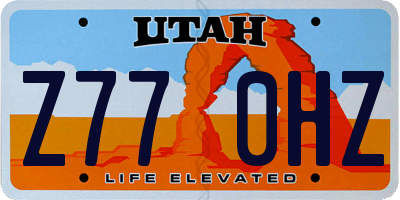 UT license plate Z770HZ