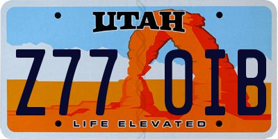 UT license plate Z770IB