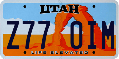 UT license plate Z770IM