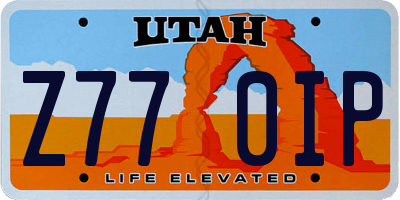 UT license plate Z770IP