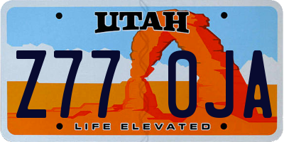 UT license plate Z770JA
