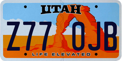 UT license plate Z770JB