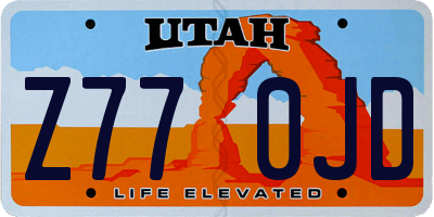 UT license plate Z770JD
