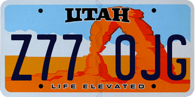 UT license plate Z770JG