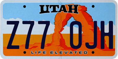UT license plate Z770JH