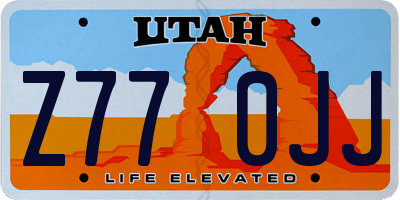 UT license plate Z770JJ