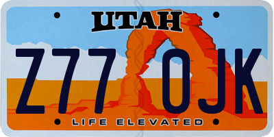 UT license plate Z770JK
