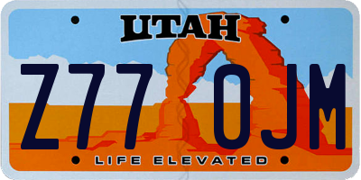 UT license plate Z770JM