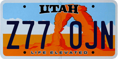 UT license plate Z770JN