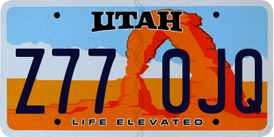 UT license plate Z770JQ