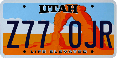 UT license plate Z770JR