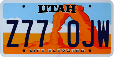 UT license plate Z770JW