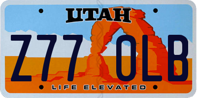 UT license plate Z770LB