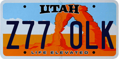 UT license plate Z770LK