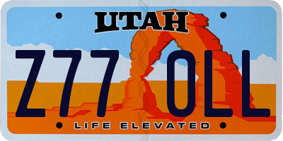 UT license plate Z770LL
