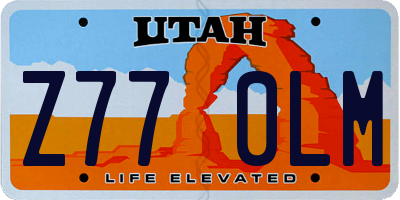 UT license plate Z770LM