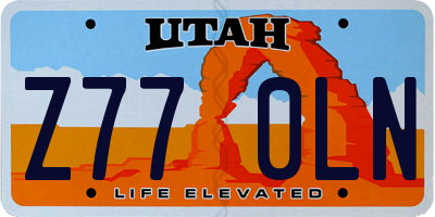 UT license plate Z770LN
