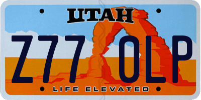 UT license plate Z770LP